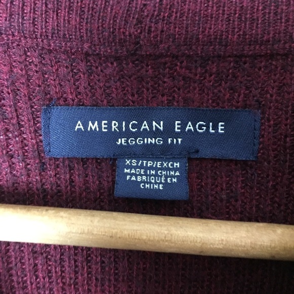 American Eagle Maroon Jegging Fit Knit Sweater - Picture 6 of 9